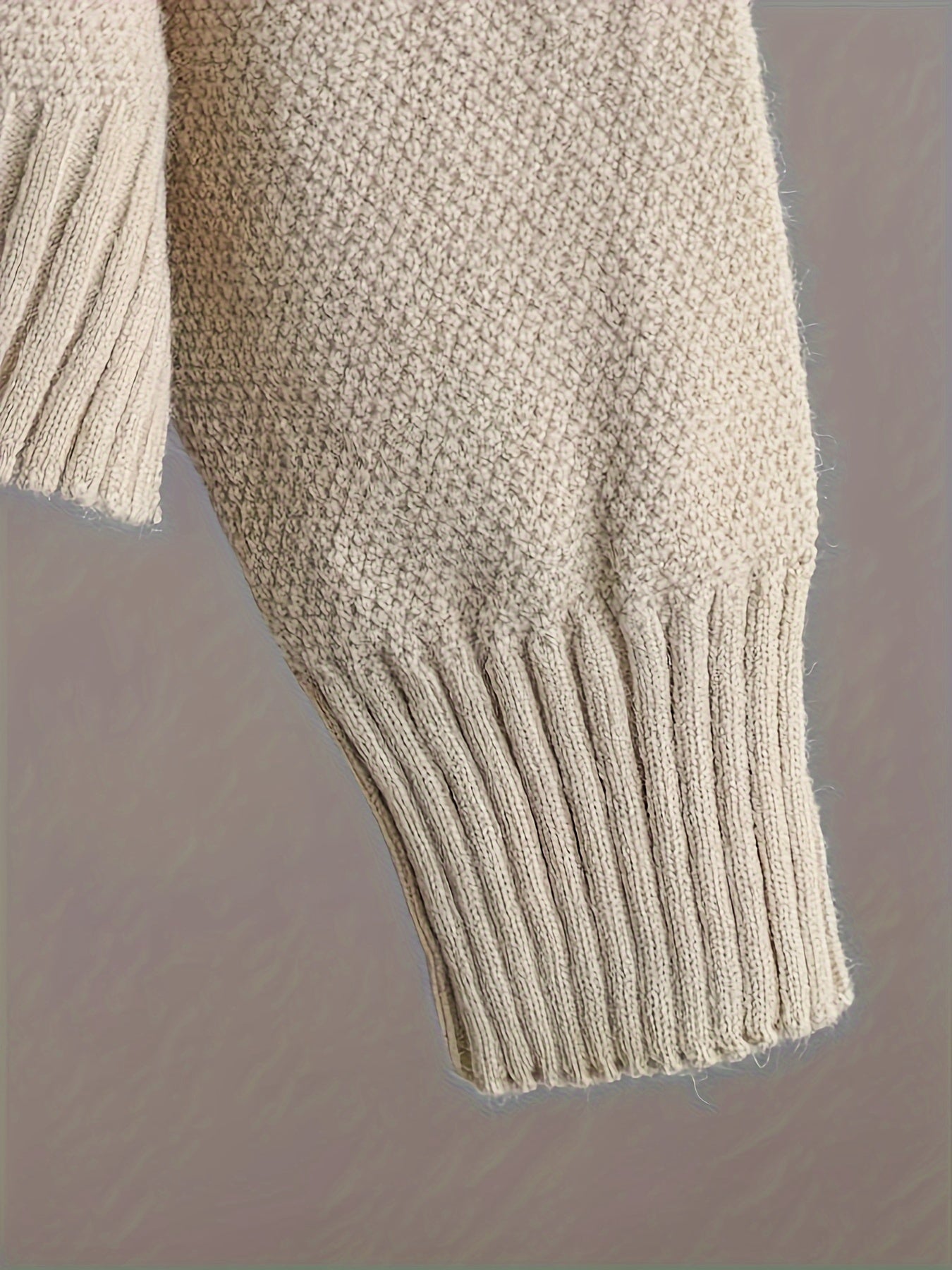 Women's Fall Winter Knit Suit Casual Long Sleeve Sweater Wide Leg Pants Solid Polyester