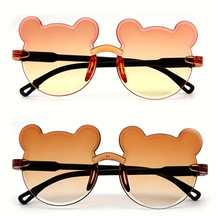 Teen Fashion Glasses with Bear Ears, Mixed Color PC Frames for Holidays