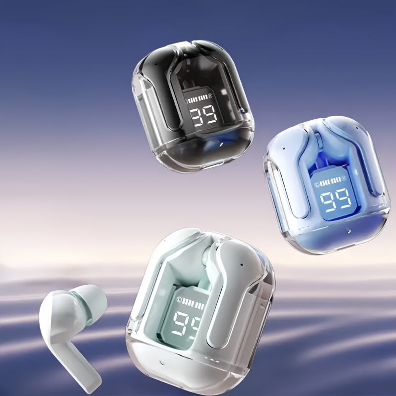 Shaffof Dizayn LED Simsiz Quloq ichidagi Quloqchinlar, Tegishli Ovoz Boshqaruvi, Past Kechikish, Uzoq Batareya Hayoti, Kiymasi Qulay, USB Zaryadlash, Type-C Porti, Kondensator Mikrofon, Ochiq Orqa