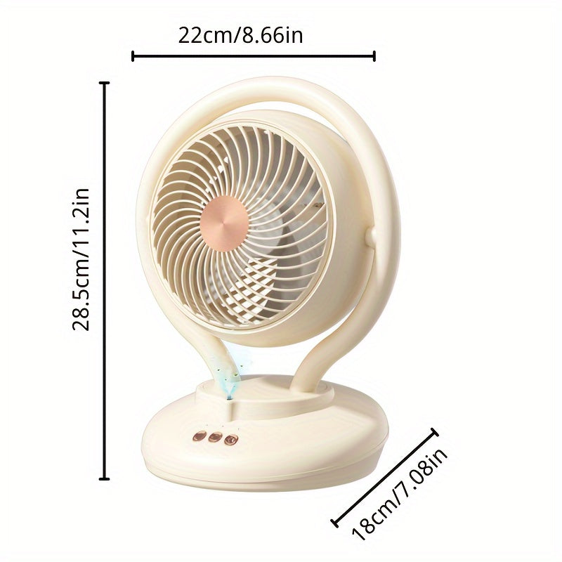 Portable Fan with Oxygen Ion Air Purification, Adjustable Speeds, Timer, Rechargeable Battery