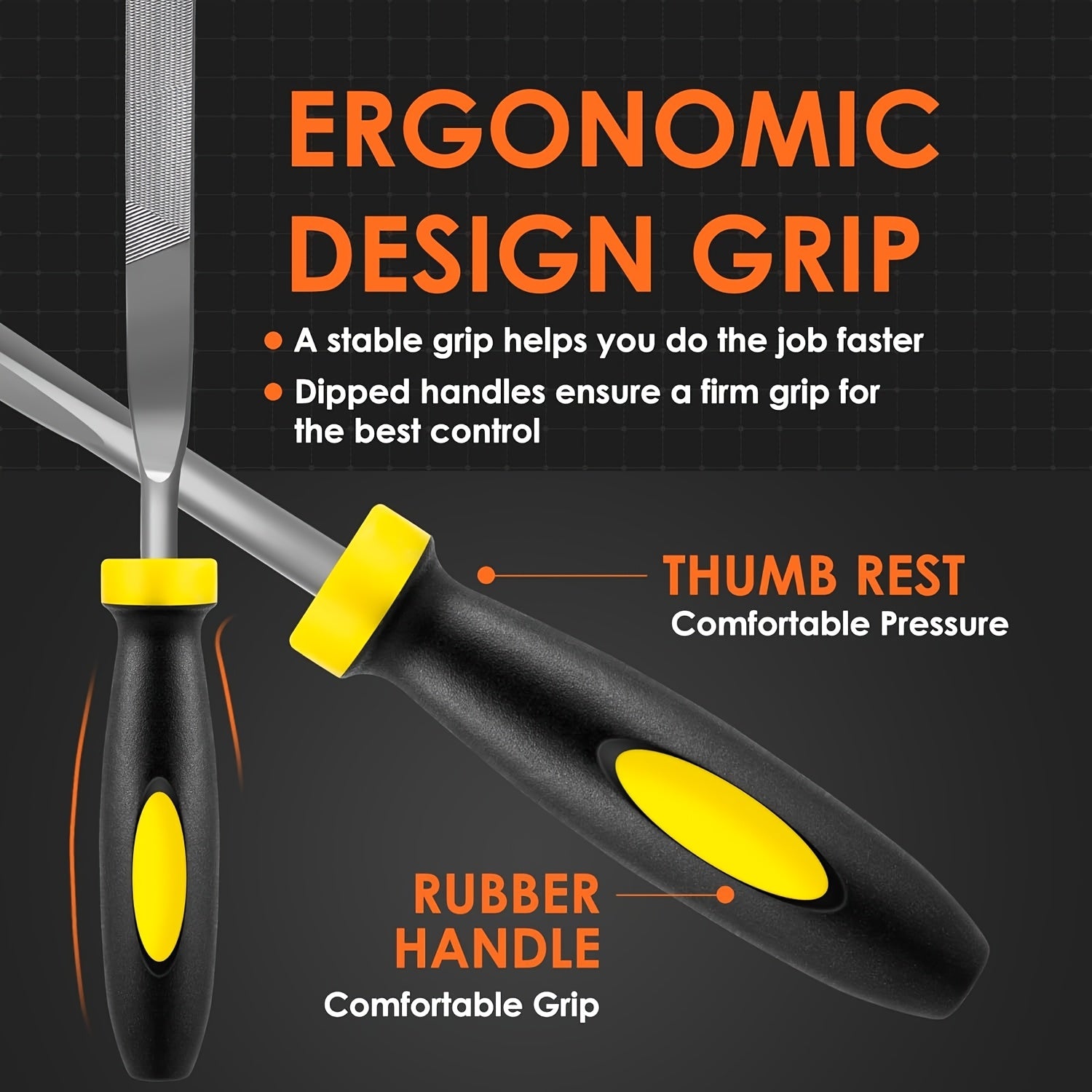 Set of 5 or 10 Metal Needle Files Alloy Steel Hand Tool with Plastic Handles