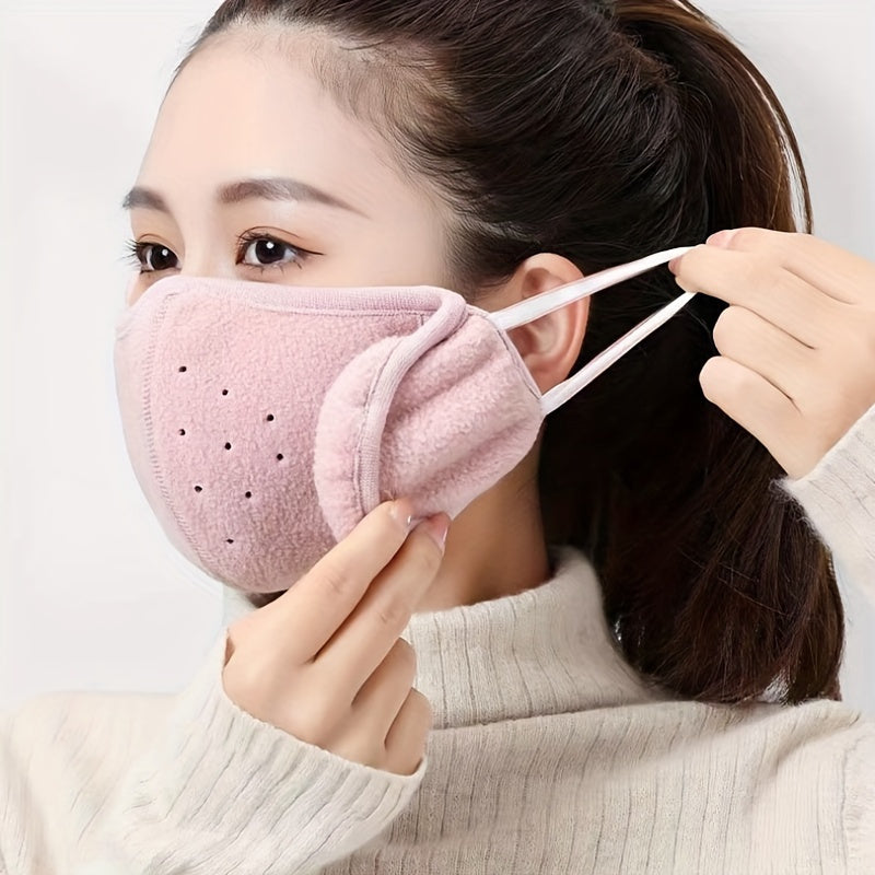 Unisex Winter Thermal Face Mask with Earmuffs Cold-Proof Breathable Cycling Mask