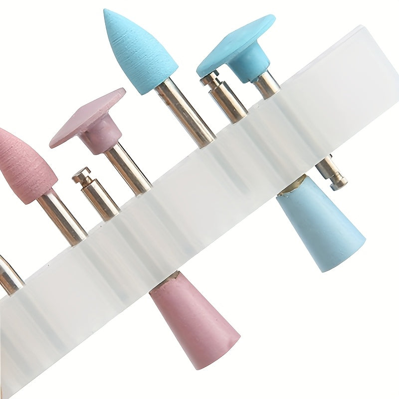 9 dona oq qum yoki silikon maydalash boshliqlari bilan manikur silliqlash to'plami, RA past tezlikdagi tutqich uchun mos.