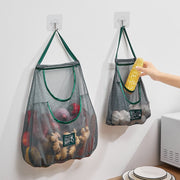 Bolsa de almacenamiento para cocina para frutas y verduras, organizador de pared con diseño de malla