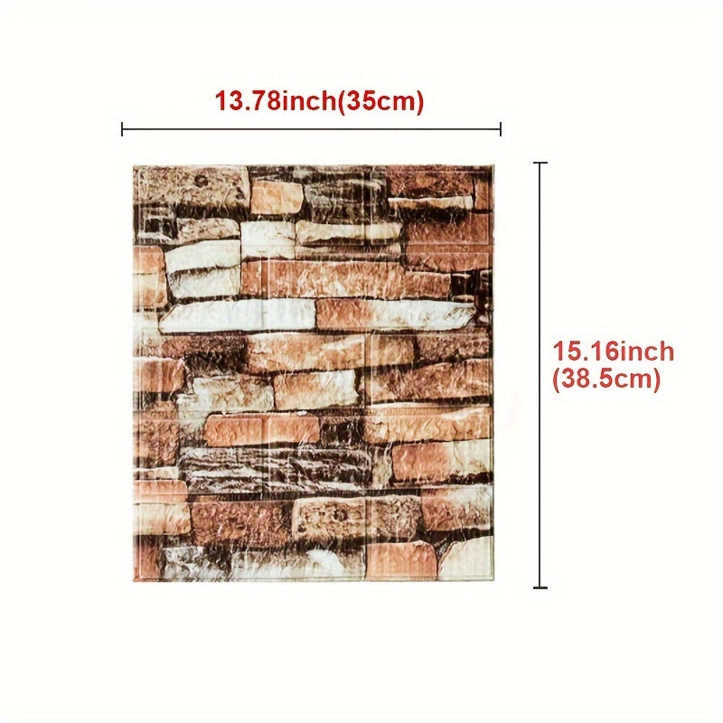 3D Wall Tile Stickers Waterproof Self-Adhesive Decorative Collision Prevention Ceiling Protection