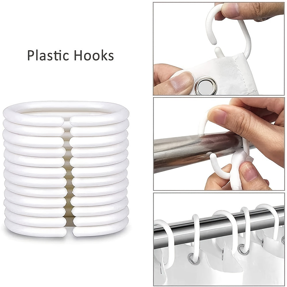 Eucalyptus Leaf Shower Curtain 180x180cm with 12 Hooks Bathroom Decor