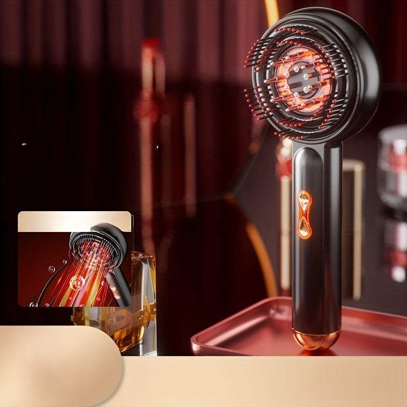 3 rejimli simsiz elektr soch taragichi va bosh massaj qiluvchi, USB orqali zaryadlanadigan litiy batareyasi, soch parvarishi uchun mos.