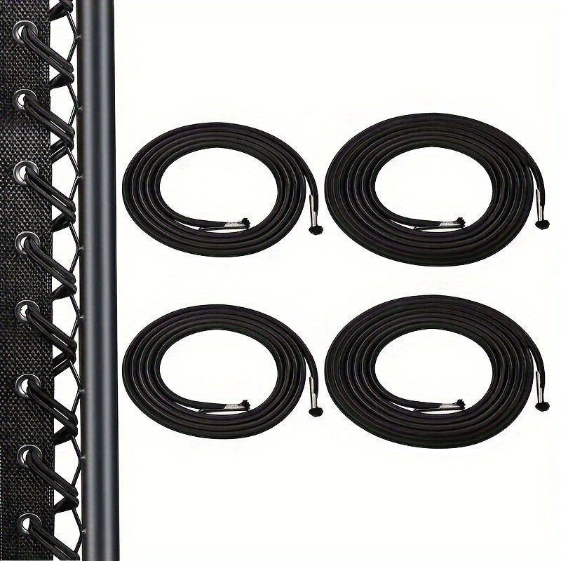 4 ta Universal O'rnini bosuvchi Kabel to'plami Zero Gravity Stul uchun, Anti-Gravity O'rindiq uchun Ta'mirlash to'plami, Mustahkam Elastik Bungee Ip, Premium Recliner Aksessuarlar, Oson O'rnatish - Qora