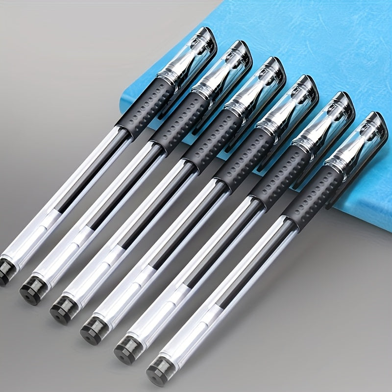 18 ta qora, ko'k va qizil tusdagi gel qalamlar to'plami, 0.5mm uch, talabalar va ofis ishlari uchun ideal.