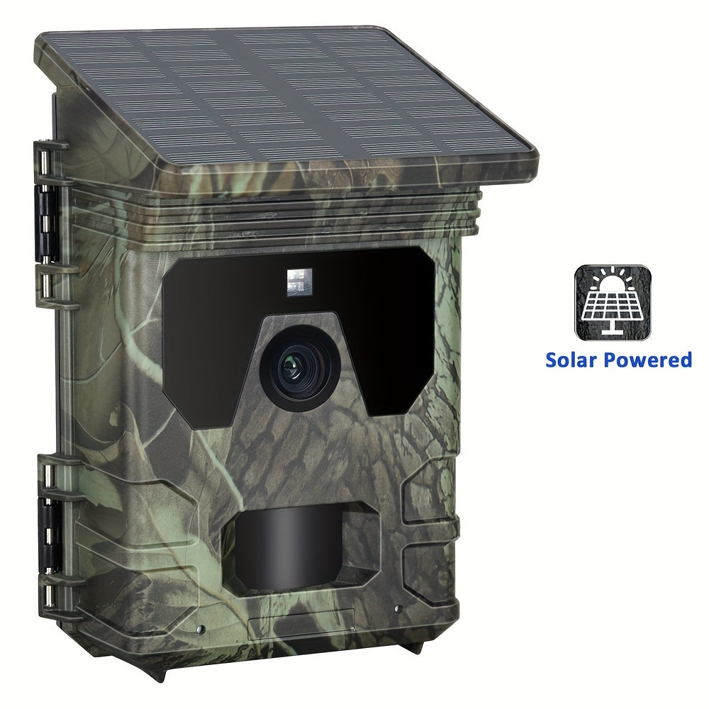 4K Wildlife Trail Camera Solar Powered 50MP IPX-5 Waterproof with Auto Focus