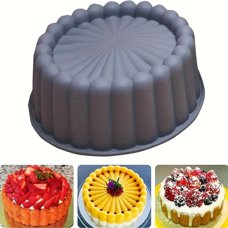 Non-Stick Silicone Round Cake Mold 19.99cm Dishwasher Safe Baking Pan
