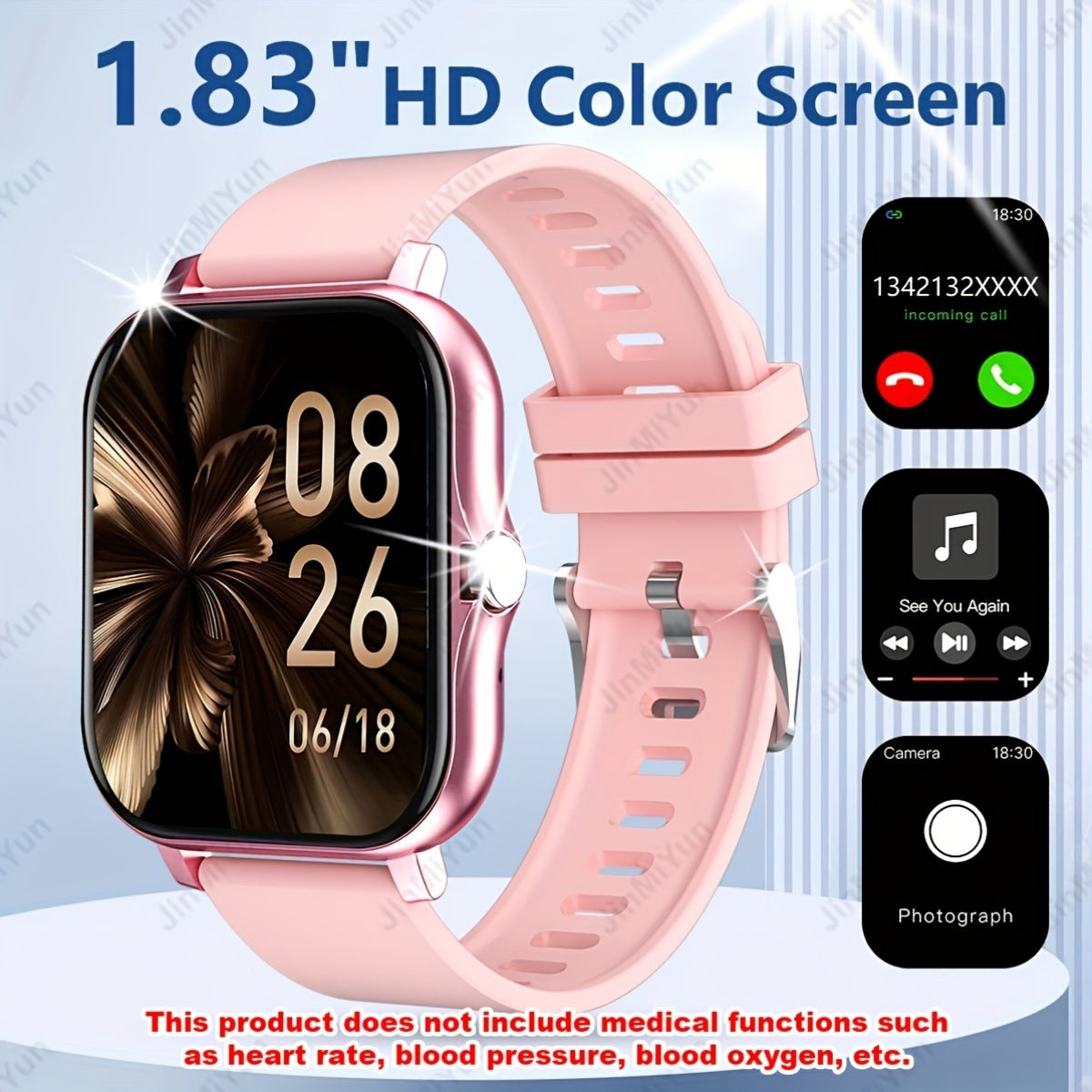 Full Touch Screen Smartwatch 4.65cm with Customizable Dial Wireless Calling Fitness Tracker Compatible with Android and iPhone