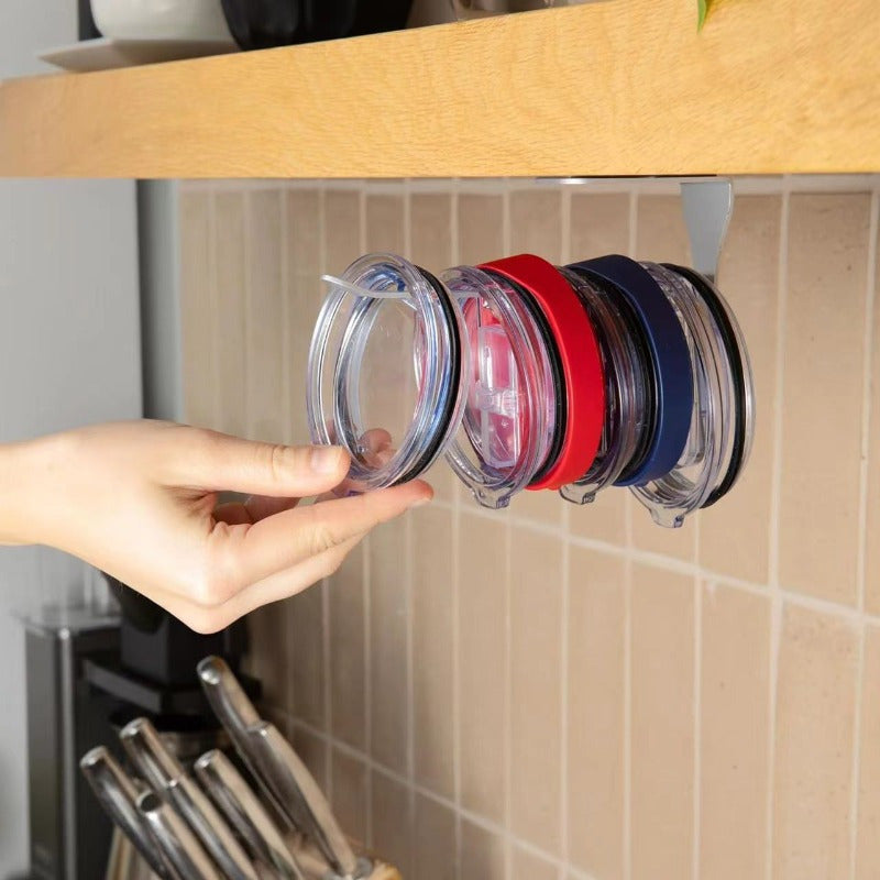 Wall-Mounted Kitchen Water Bottle Cap Rack No Holes Storage Organizer