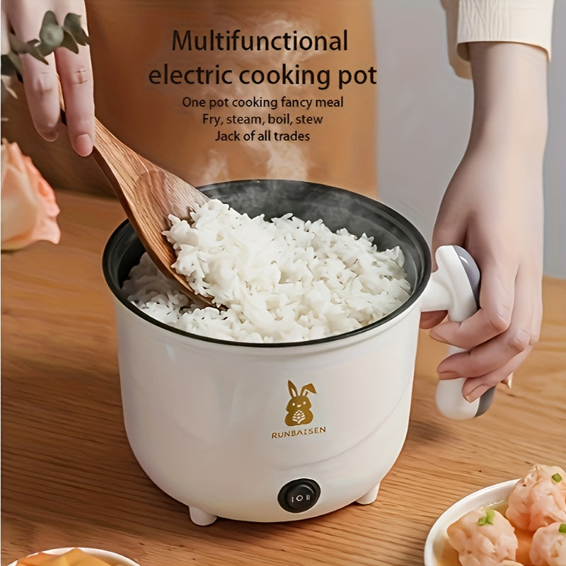 Olla eléctrica europea compacta para 1-2 personas para ramen, huevos, pasta, dumplings, sopa, gachas, avena