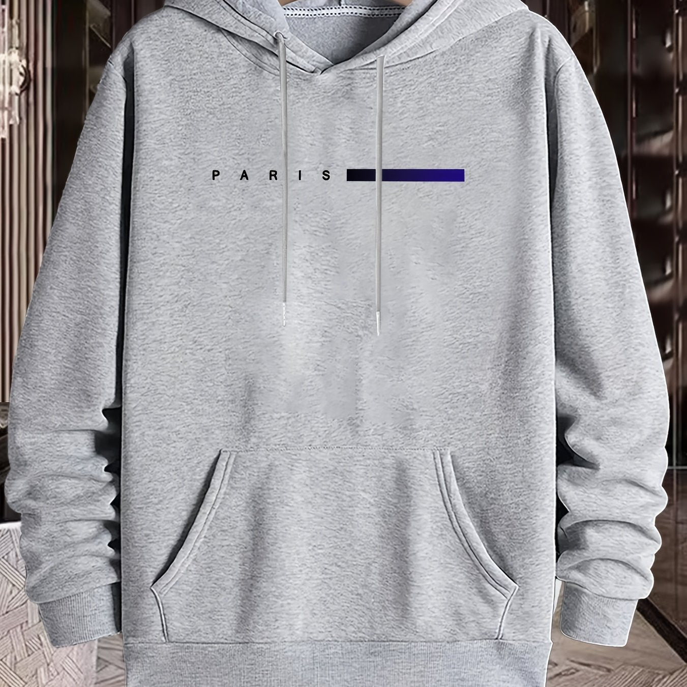 Men's Geometric-Patterned Polyester Sports Costume Hooded Long Sleeve with Applique