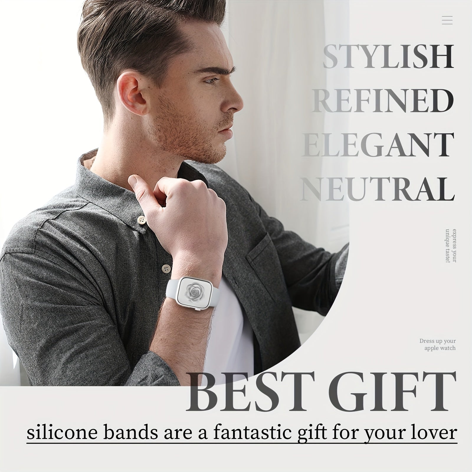 Set of Sports Silicone Wristbands for Apple Watch 38mm-49mm Compatible with Series 9 to 1 SE Men Women