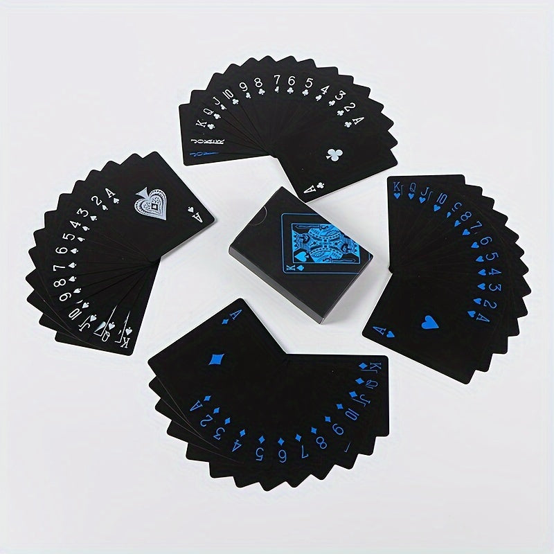 Black Plastic Playing Cards Waterproof Durable for Poker Board Games and Parties