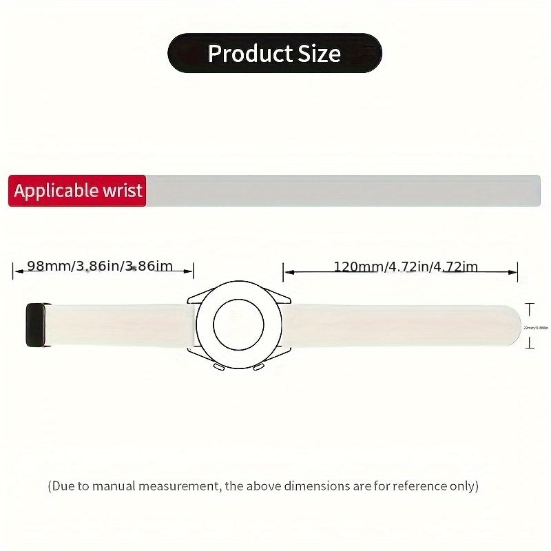 Black Silicone Sport Watch Band for 20-22mm Smartwatches with Magnetic Buckle