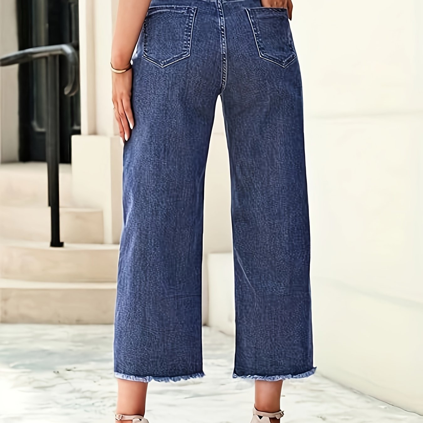 Women's Plus-Size Wide-Leg Stretch Cropped Jeans