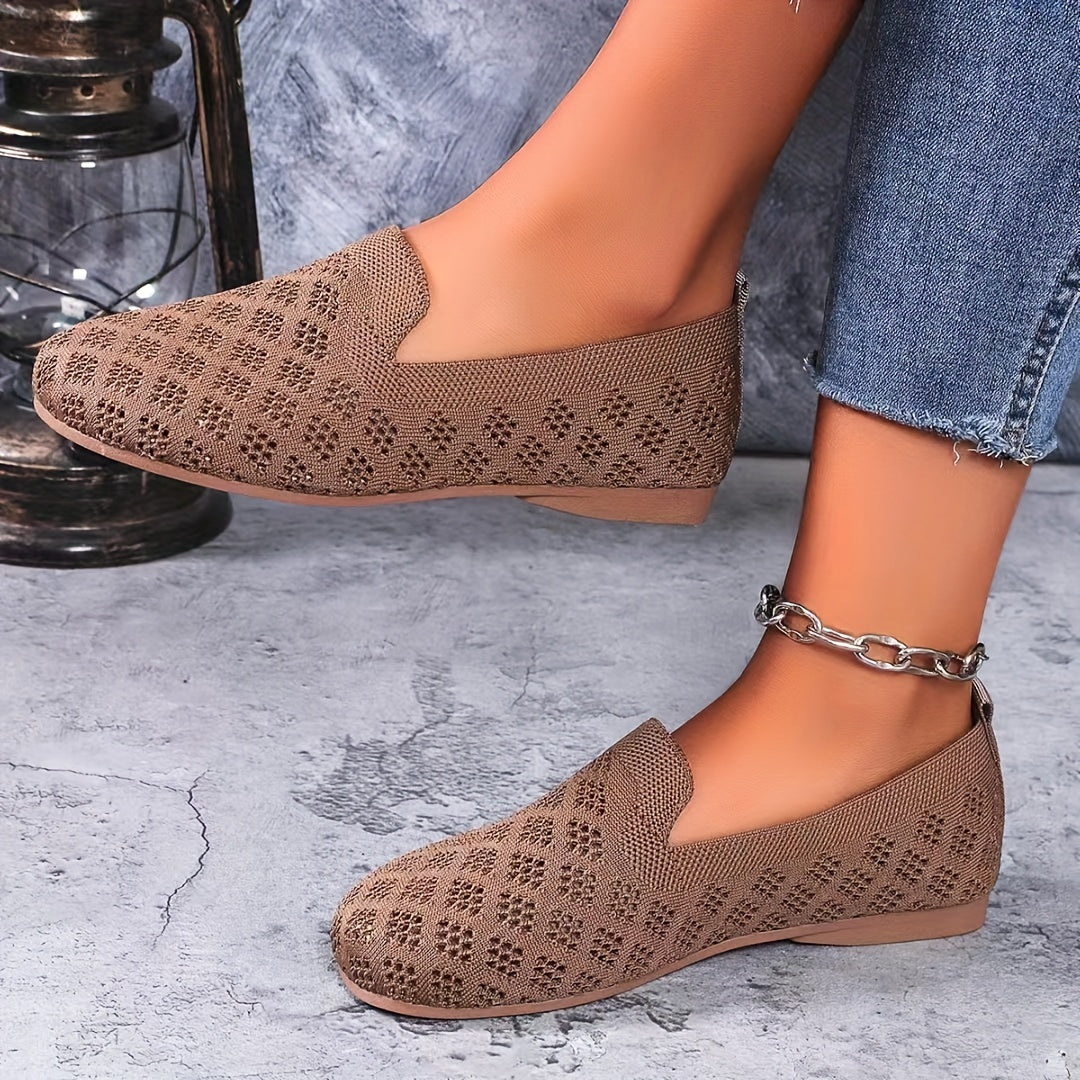 Women's Knitted Mesh Open-Toe Sneakers Breathable Summer Shoes