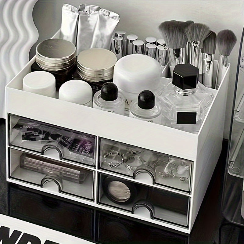 Caja de almacenamiento para organizador de maquillaje con cajón para organización de belleza y joyería