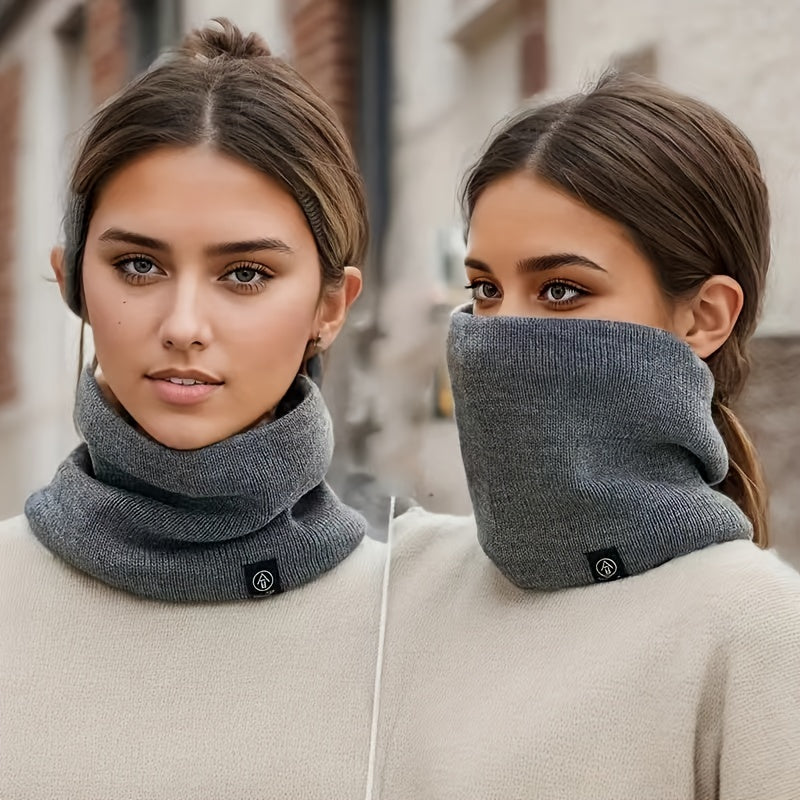 Unisex Fleece-Lined Neck Gaiter Winter Scarf for Outdoor Cycling Running Cold Weather