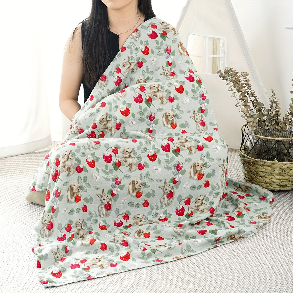 Baby Soft Bamboo Muslin Swaddle Blanket for Newborns and Infants