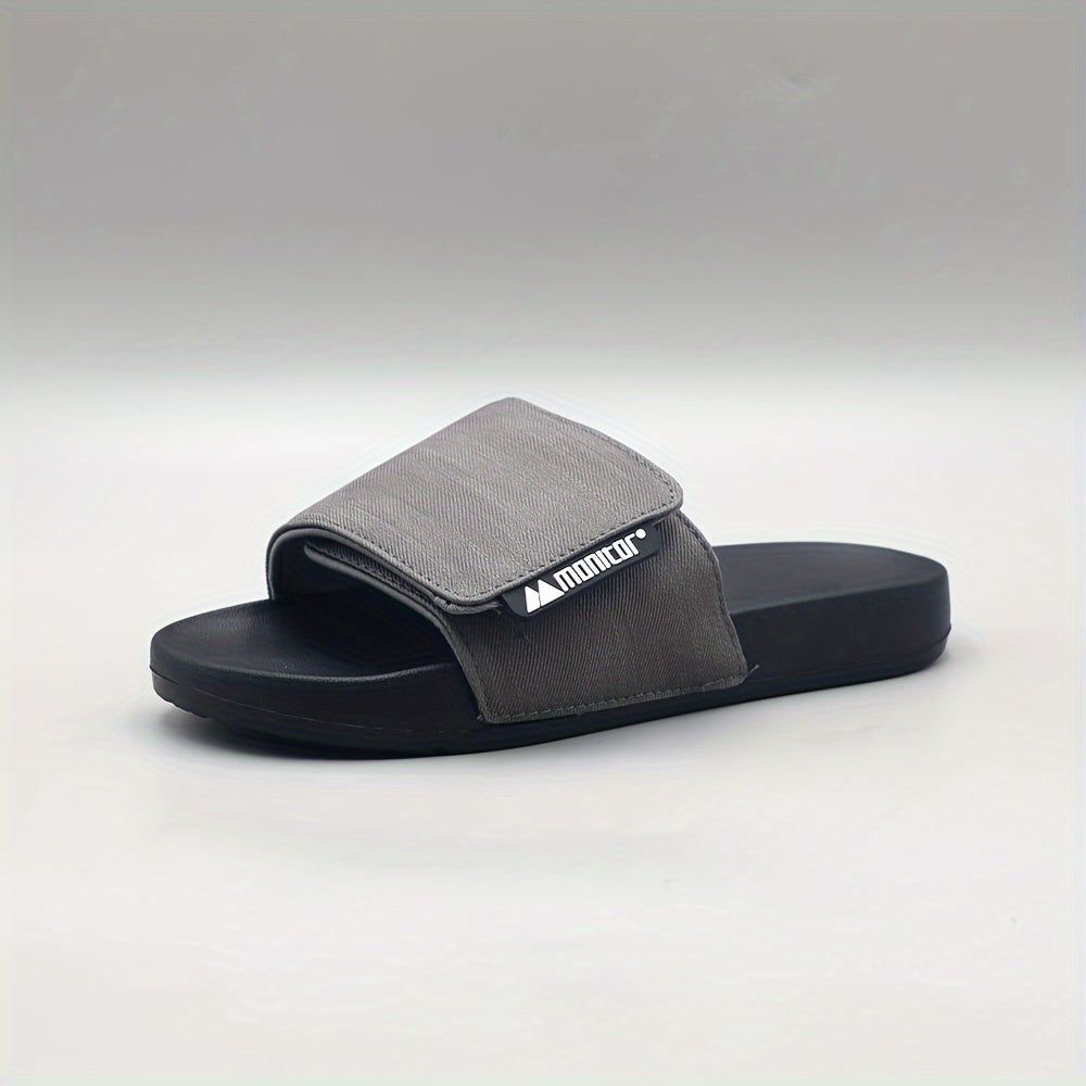 Мужские регулируемые тапочки с открытым носком однотонного цвета и нескользящей подошвой из EVA