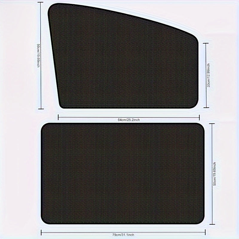 4pcs Magnetic Car Sunshade Mesh Window Covers for Vehicle Privacy Black