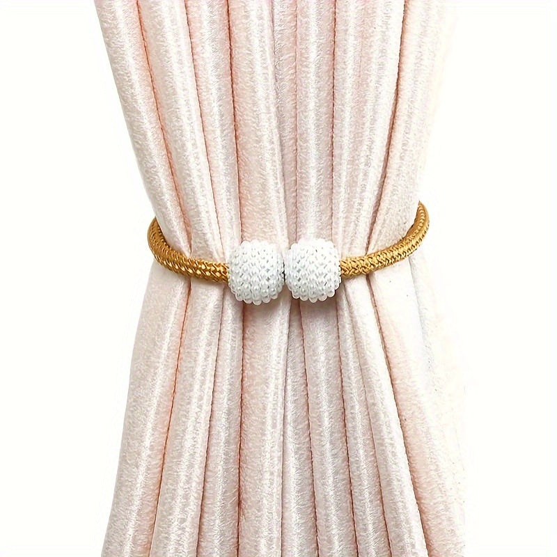 Magnetic Curtain Tiebacks Faux Pearl Accents for Large Drapes European Style
