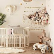 Macrame Stuffed Animal Storage Net for Nursery Decor Kids Toy Organizer