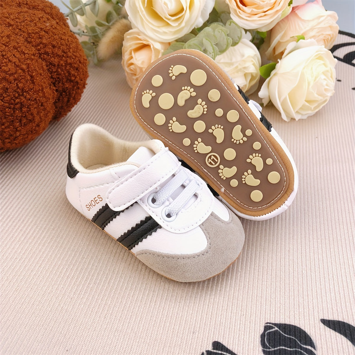Infant Toddler Shoes Spring Fall Soft Rubber Sole Anti-slip Striped Low Top Casual Fashion