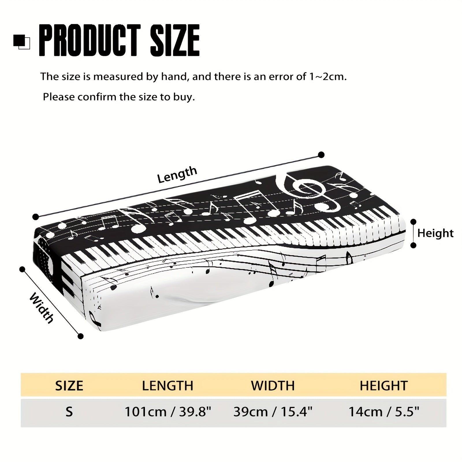 Чёрная и белая крышка для пианино с клавишами 61/88, устойчивая к пыли, из эластичного материала