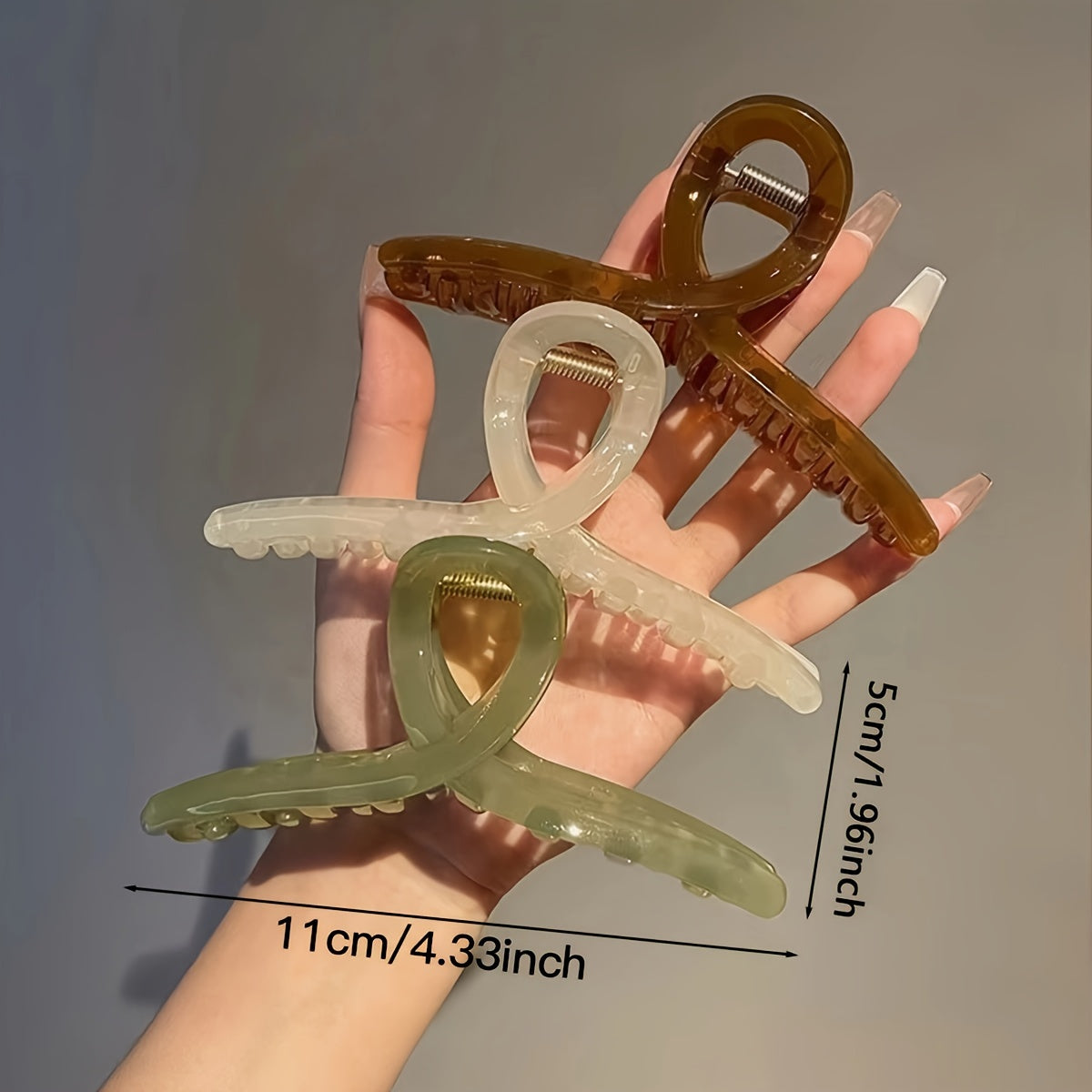 Set of 4 Transparent Shark Hair Clips for Back of Head Styling