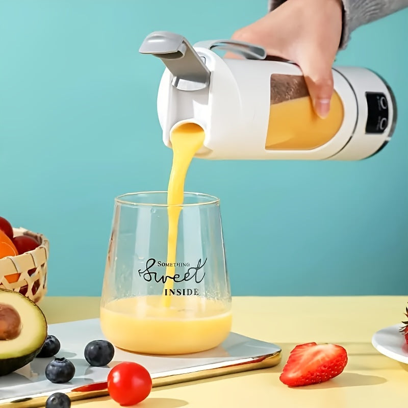 Kichik sitrus pressi blender 450ml, LCD ekran bilan qayta to'ldiriladigan mini sayohat sharbati chiqaruvchi