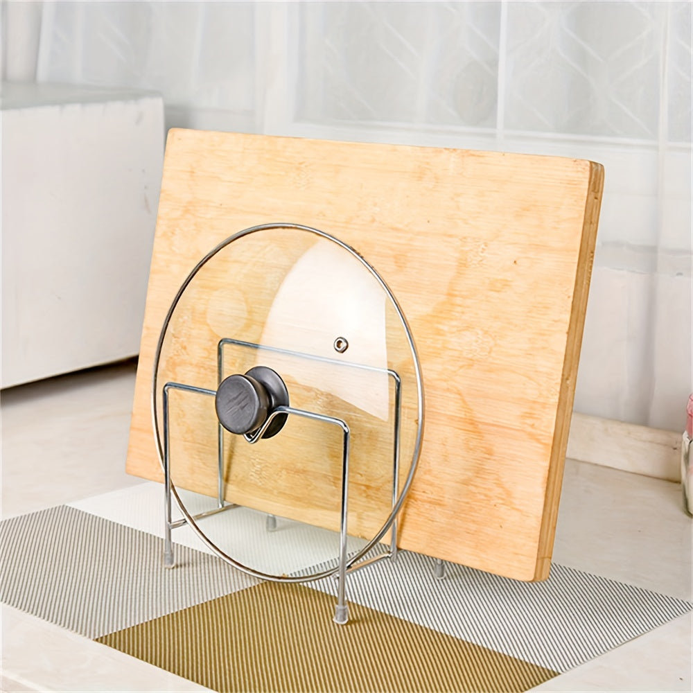 Pot Lid Rack Organizer for Kitchen Cabinets Black Metal Space-Saving Storage