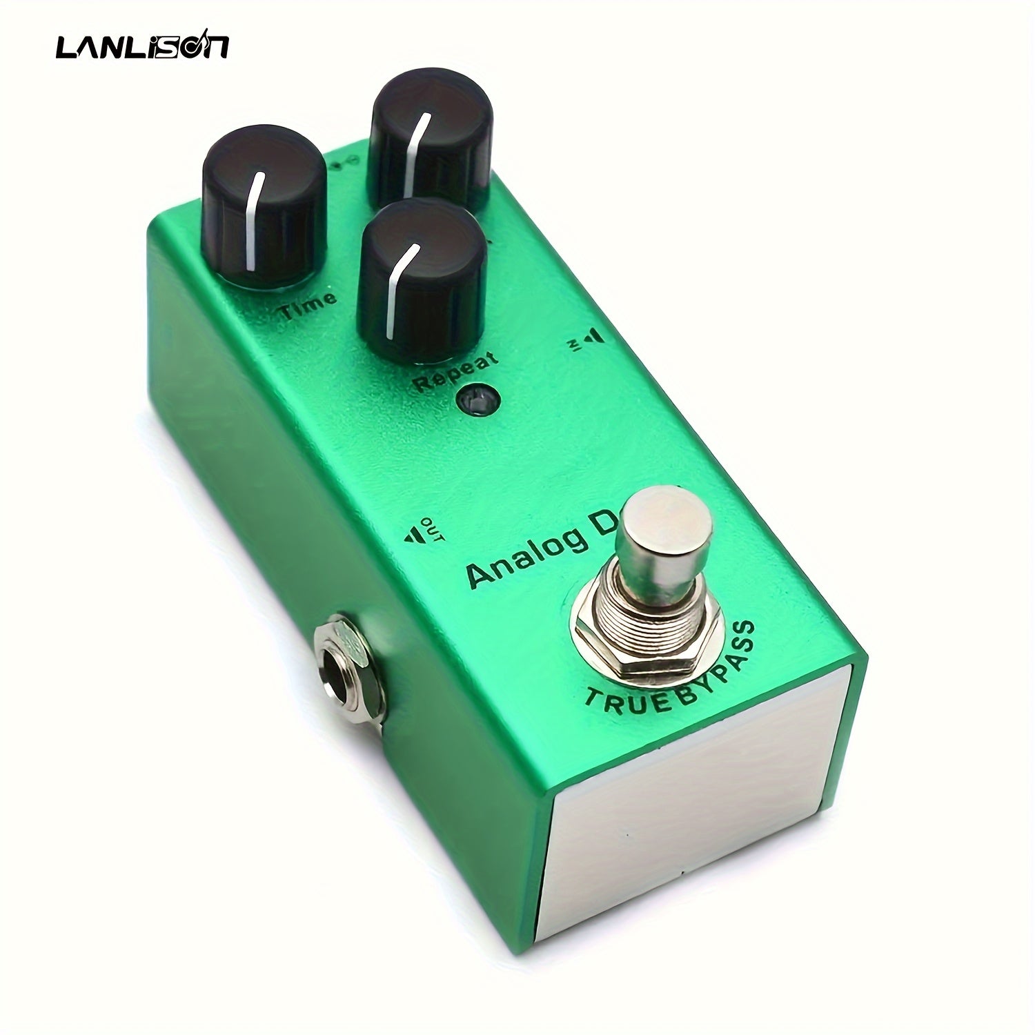 Elektr gitara uchun analog kechikish pedalasi, haqiqiy bypass, USB kuchaytirish kabeli, qorong'u yashil