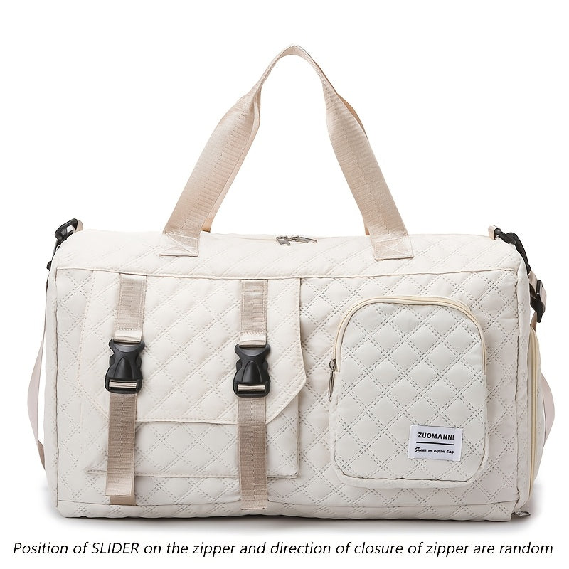 Durable Nylon Travel Duffle Bag for Overnight Trips in Gray Pink Purple Black