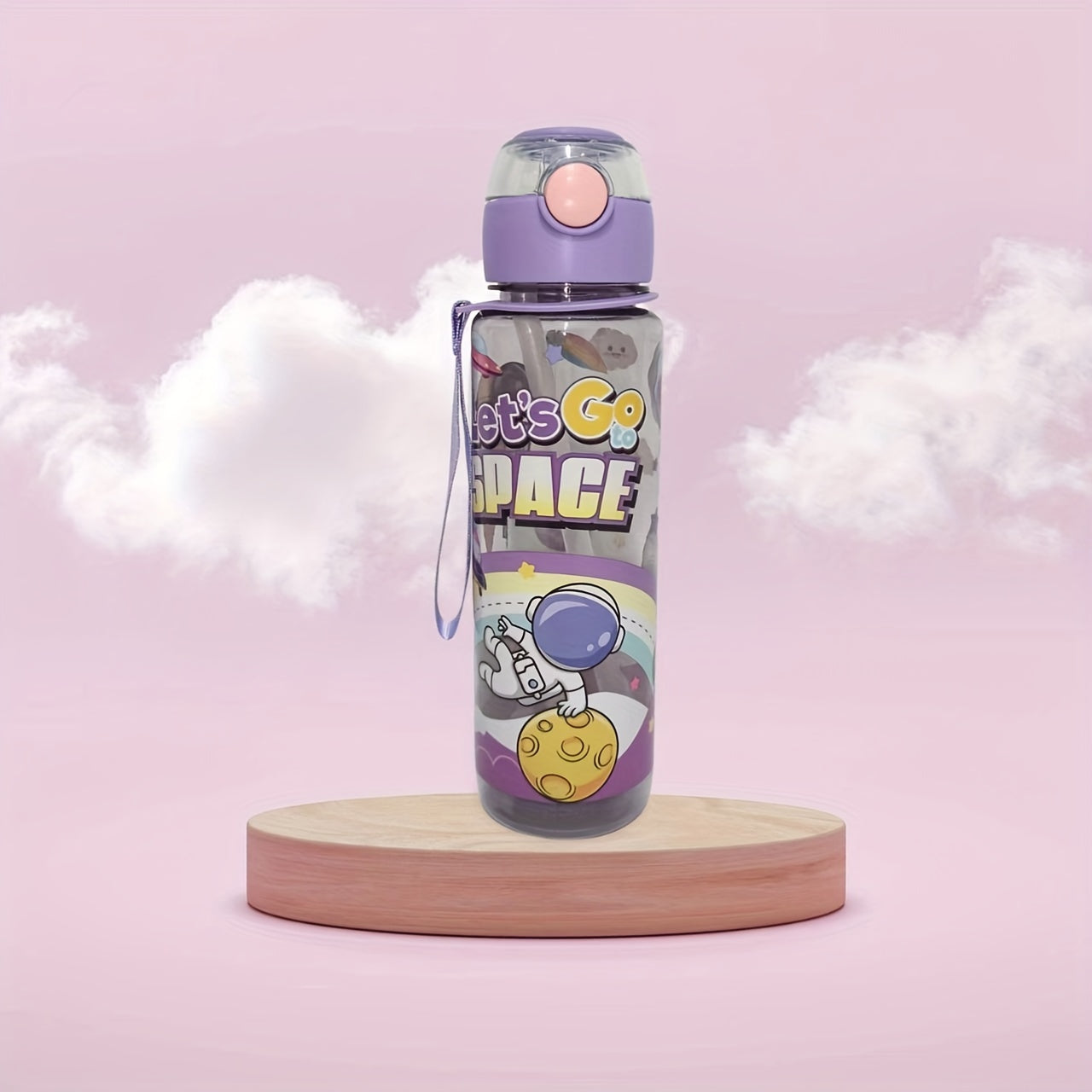 Leak-Proof Space-Themed 700ml BPA-Free High-Temperature Resistant Water Bottle for Outdoor Activities