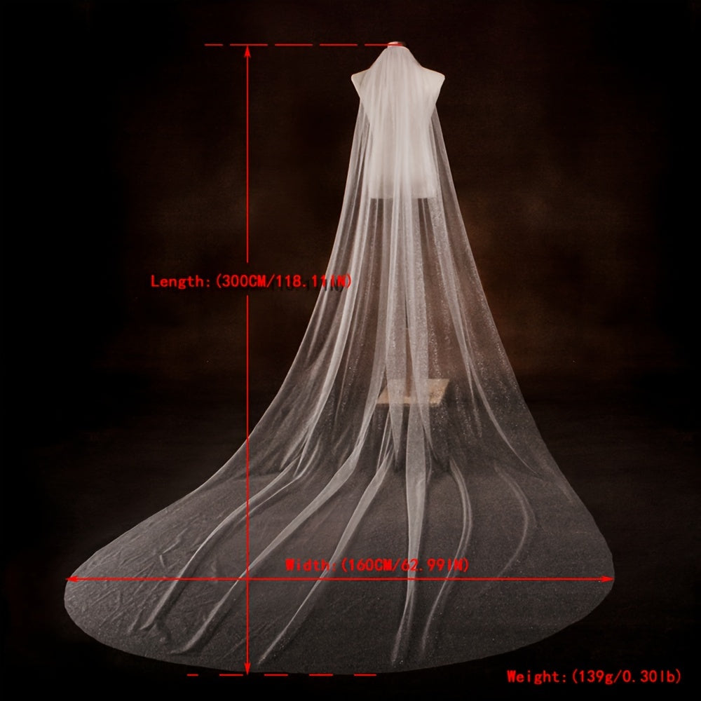 Bridal Wedding Hair Accessories Glitter Veil for Brides 1 Piece