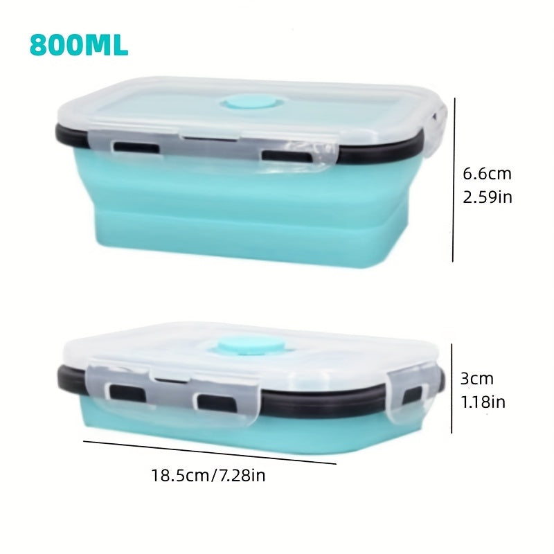 Silicone oziq-ovqat saqlash konteynerlari to'plami, 4 ta, bosiladigan, mikroto'lqinli pechga mos, BPA bepul