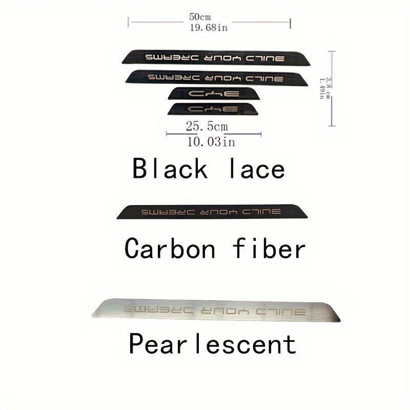 4Pcs zanglamaydigan po'latdan yasalgan oyoq pedali sill chiziq avtomobil uchun xush kelibsiz anti-chizish aksessuarlari