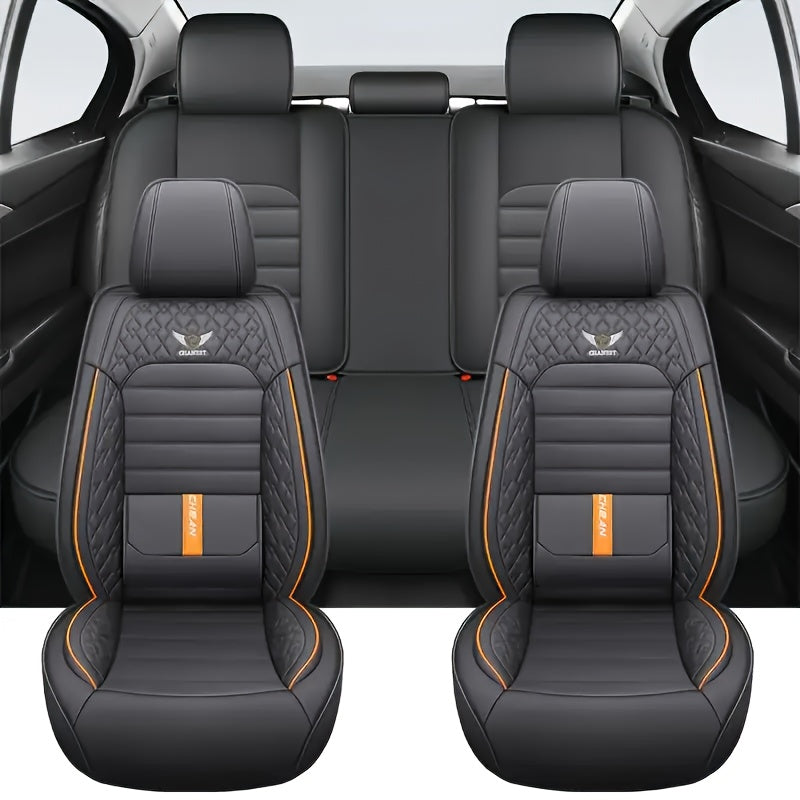 Full Seat Cover Set for Cars Black Red Stitching Mesh Ventilation Durable