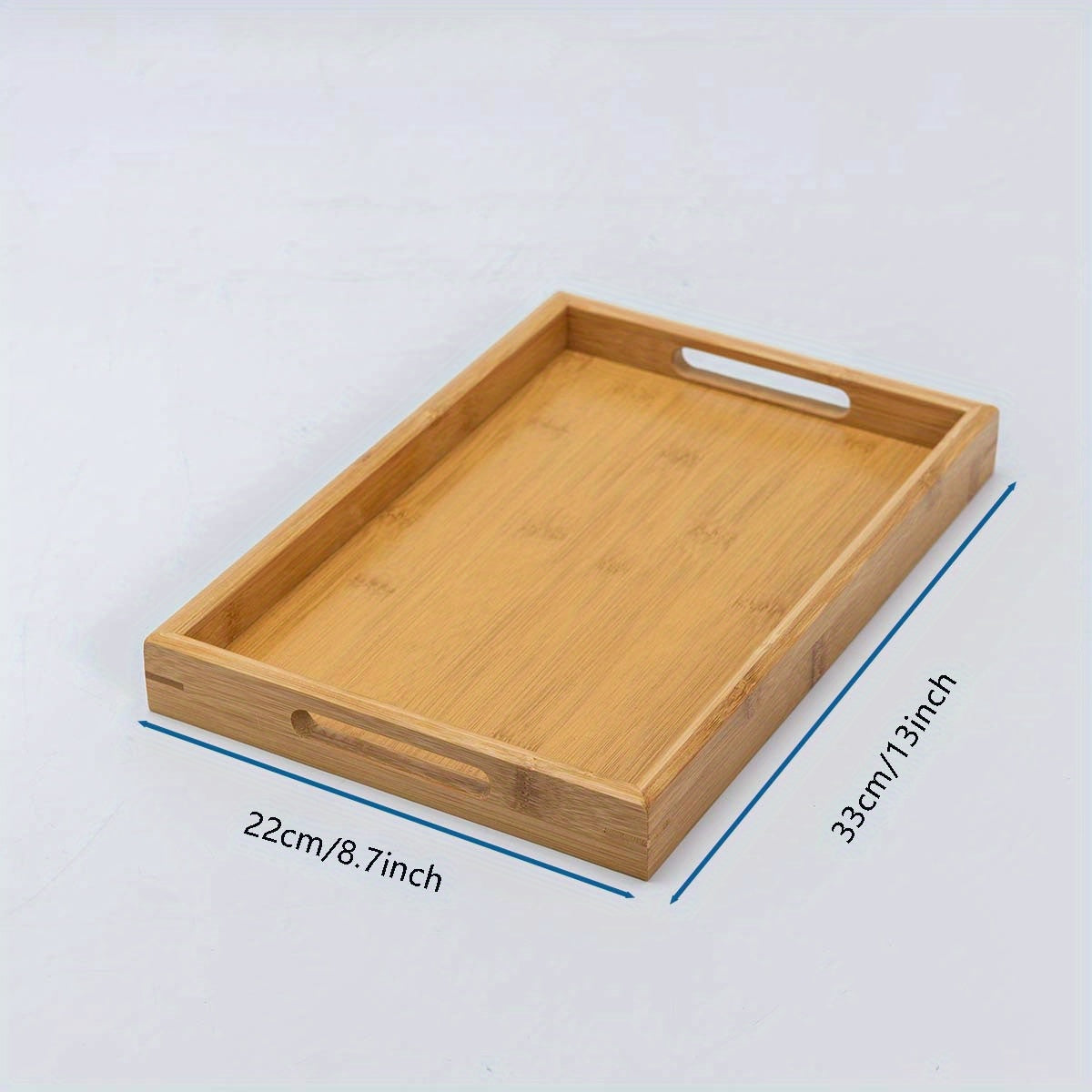 Bamboo Serving Tray with Handles for Eating, Working, and Storage