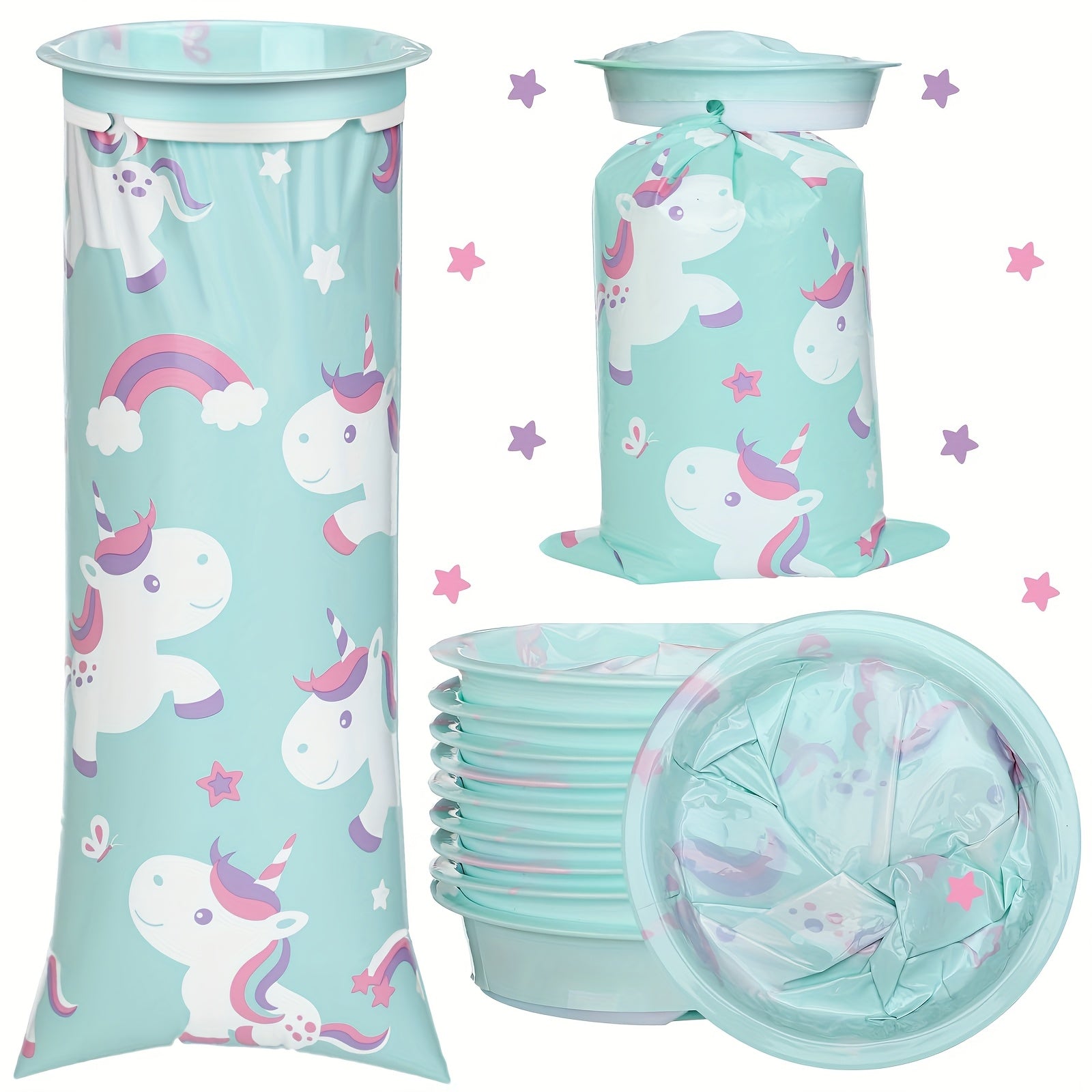 10 dona Bolalar Sayohat uchun Oqibatlar uchun Qaytarish Sumkasi, Bir martalik, Nausea Emesis Sumkasi, Chiqindisiz