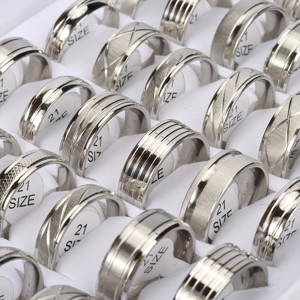 Two-Color Stainless Steel Ring Waterproof Sweat-Proof Jewelry for Men Women