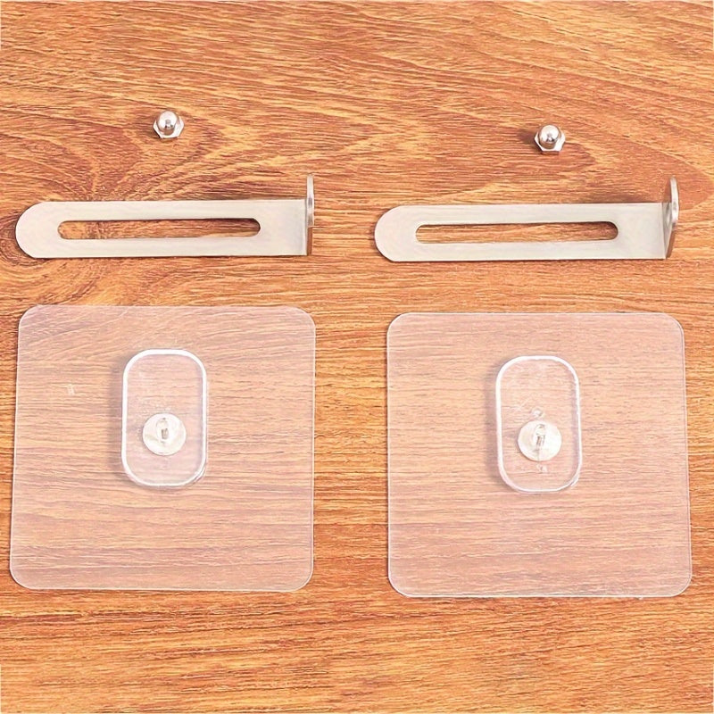 2pcs Child Safety Furniture Anchors No-Drill Anti-Tip Metal Brackets for Cabinets and Bookshelves