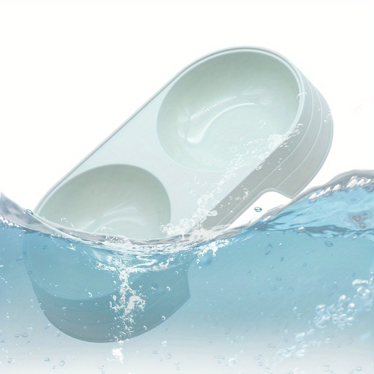 Estación de comida y agua para gatos, duradera, de PP, 2 en 1, con múltiples compartimentos, plato de alimentación interior en morado, amarillo, rosa, verde azulado