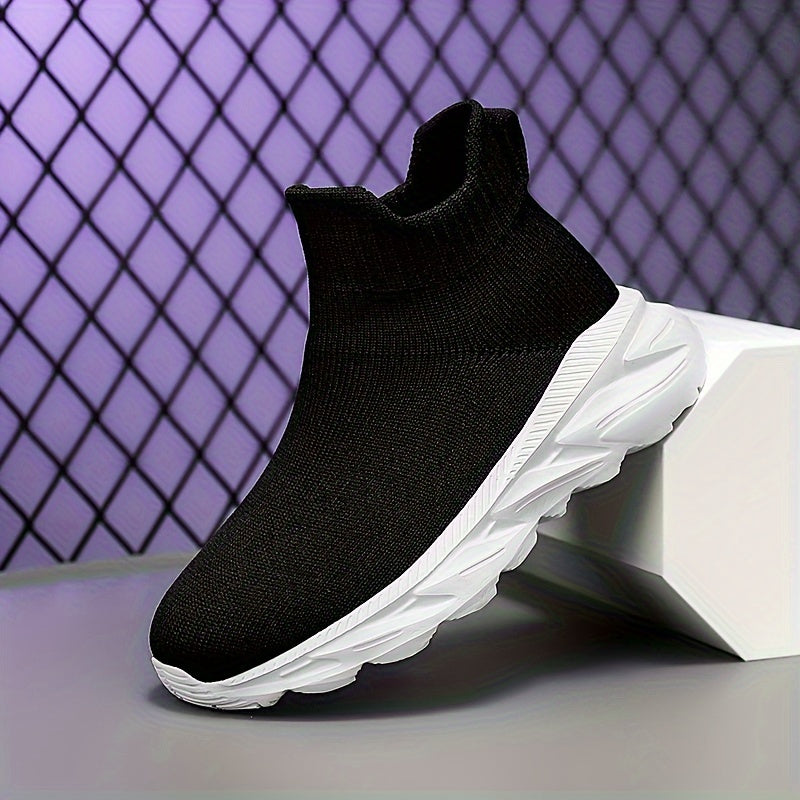 Zapatillas slip-on de media altura para niños con tela transpirable y suela de EVA, casual para niños y niñas menores de 14 años