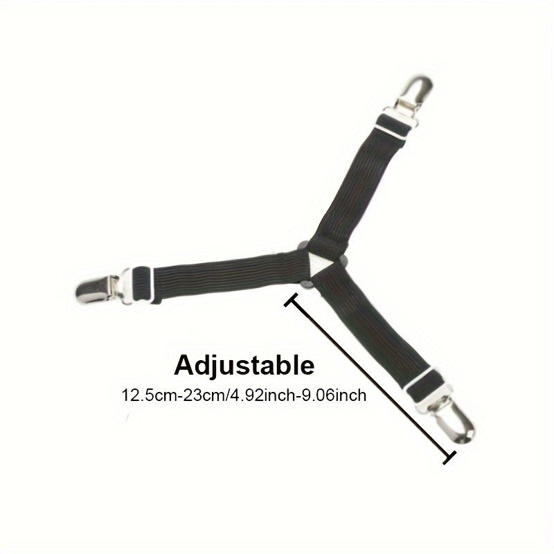 Набор из 4 регулируемых нескользящих фиксаторов для простыней с металлическими зажимами для постельных принадлежностей и подушек